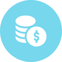 Group 3 Stack of coins with dollar sign icon.